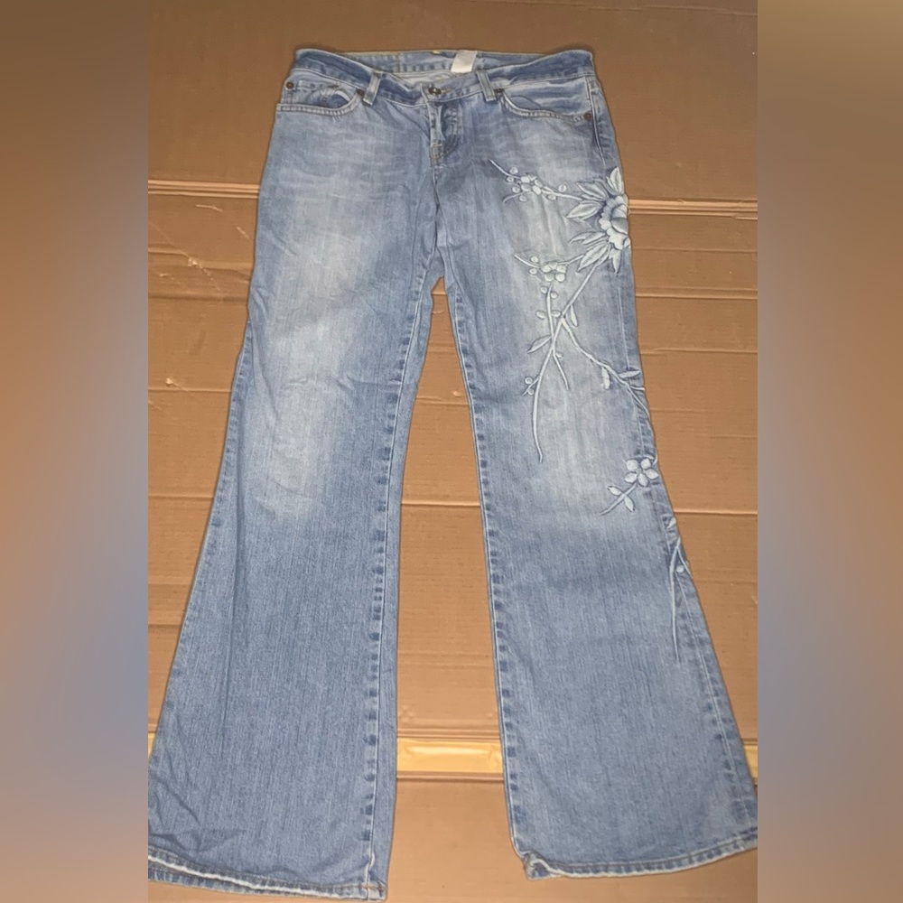 Vintage baggy light blue flowers y2k pants